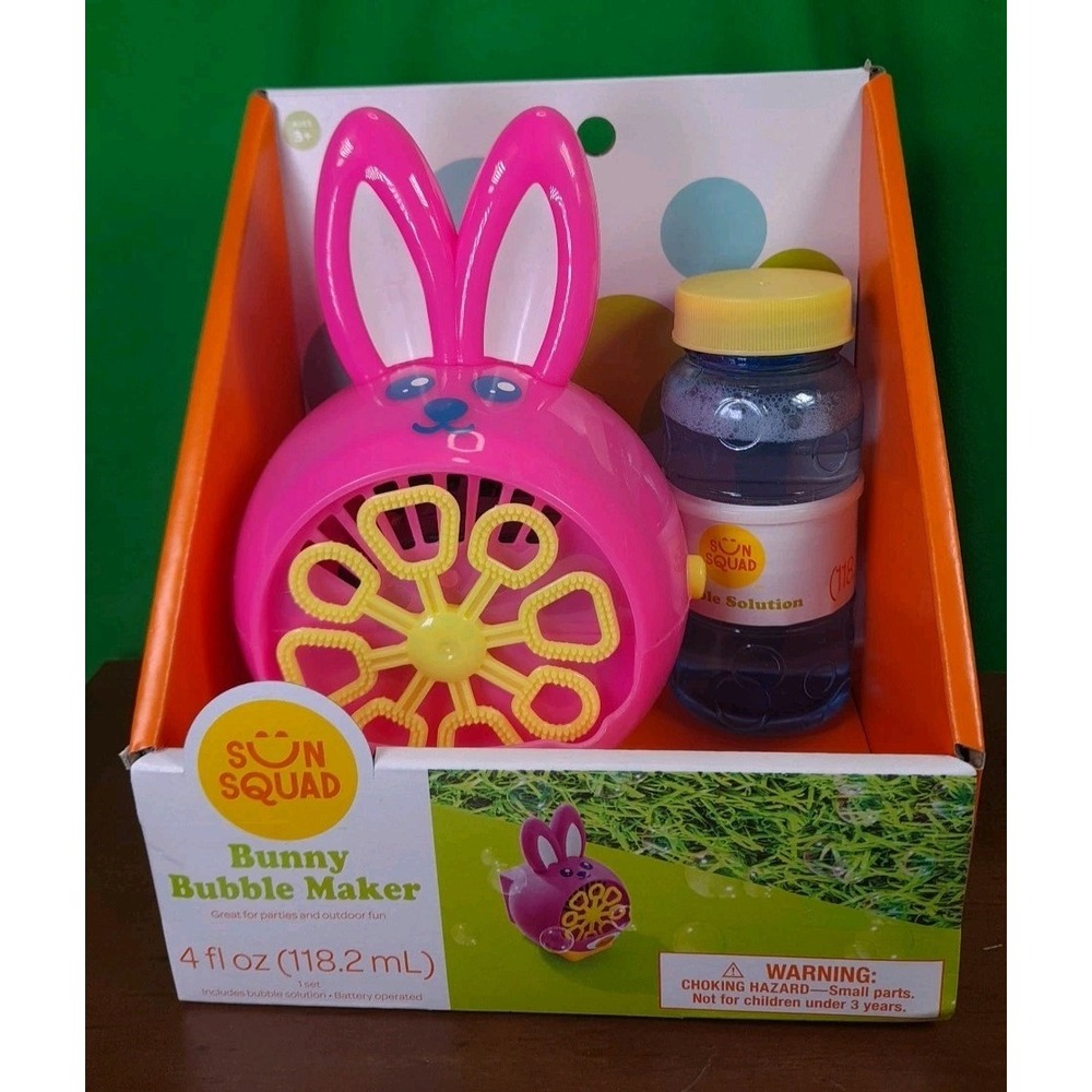 Bubble Maker - Sun Squad™ Pink Bunny Rabbit - Battery Bubble Blower - New in Box